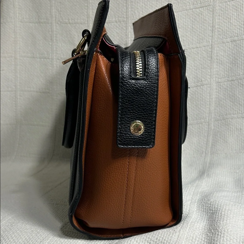 Isaac Mizrahi Black and Brown Women's Crossbody Satchel